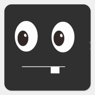 Cute black monster face cartoon vierkante sticker