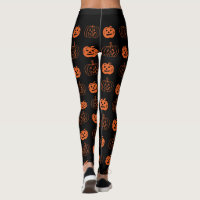 Cute Black Oranje Jack O Lantern Pattern Halloween