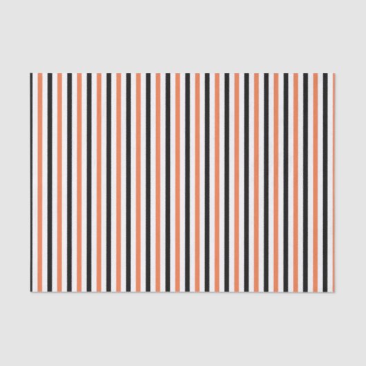 Cute Black Oranje & White Stripe Pattern Halloween Tissuepapier (Voorkant)