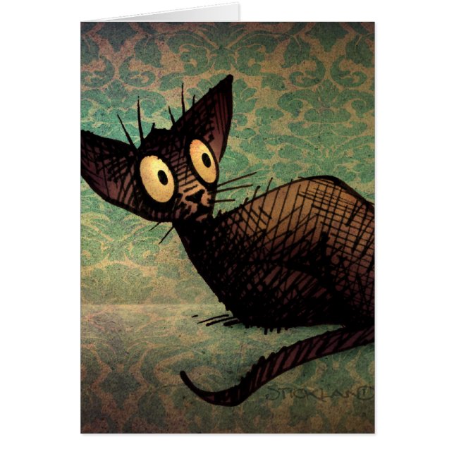 Cute Black Oriental Cat (Voorkant)