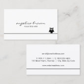 Cute Black Owl Visitekaartje (Voorkant / Achterkant)