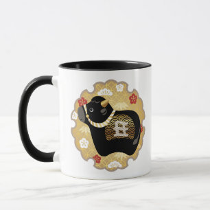 Cute black ox, Chinees nieuwjaar Ox Mok