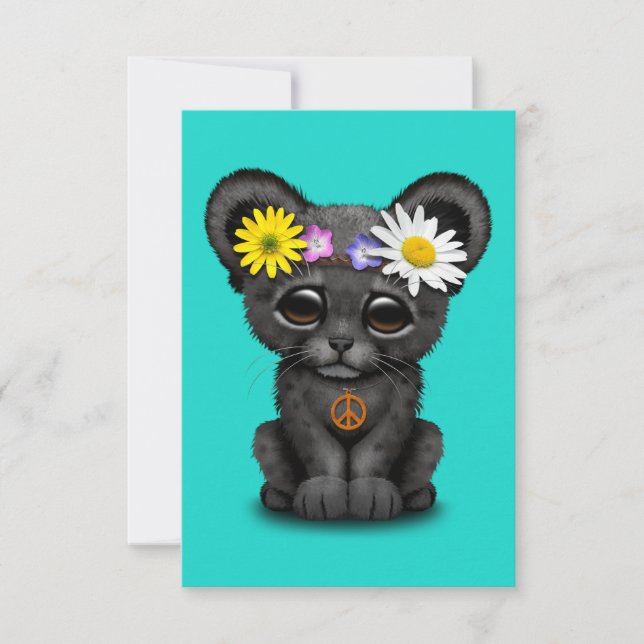 Cute Black Panther Cub Hippie (Voorkant)