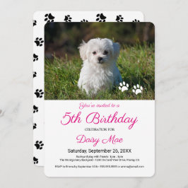 Cute Black Paw Printers Aangepast pakket Birthday Kaart