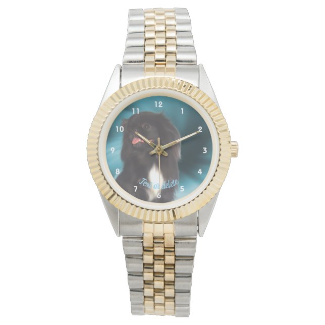 Cute Black Pekingese Dog Persoonlijk Horloge (Voorkant)