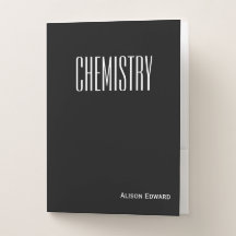 Cute Black Personalized School subject Chemstry