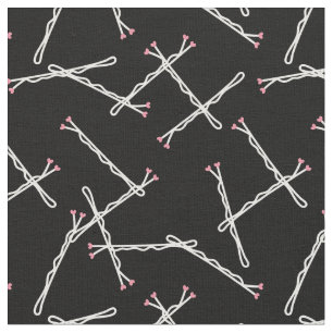 Cute Black Pink Bobby Pins Hair Stylist Patroon Stof