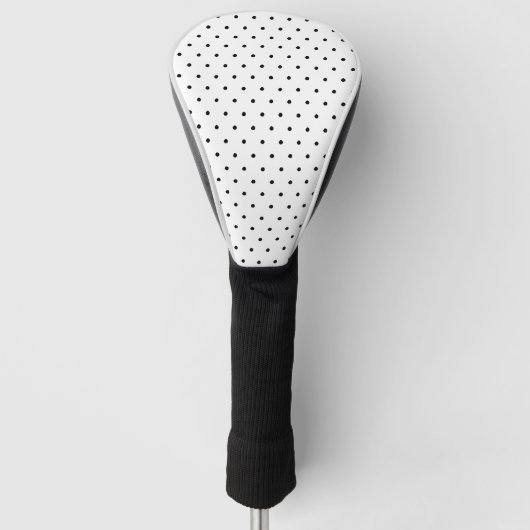 Cute black polka stipt elegant stijlvol chic golfheadcover (Voorkant)