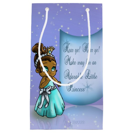 Cute Black Princess Birthday Klein Cadeauzakje (Voorkant)