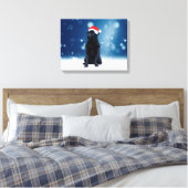 Cute Black Pug Dog Kerstkerstkerstkerstkerstkerstk Canvas Afdruk (Insitu (Slaapkamer))