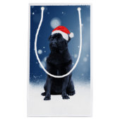 Cute Black Pug Dog Kerstkerstkerstkerstkerstkerstk Klein Cadeauzakje (Voorkant)