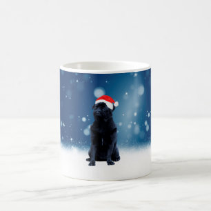 Cute Black Pug Dog Kerstkerstkerstkerstkerstkerstk Koffiemok