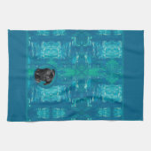 Cute Black Pug Face Charm | Unique Custom Dog Love Theedoek (Horizontaal)