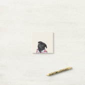 Cute Black Pug met bril Post-it® Notes (Op bureau)