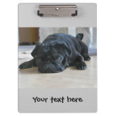 Cute Black Pug Puppy Cliboard Klembord (Voorkant)