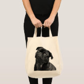 Cute Black Pug Shopping Canvas tas (Voorkant (product))
