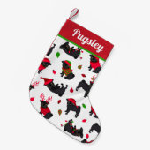 Cute Black Pugs White Kleine Kerstsok (Voorkant (Hangend))
