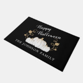 Cute Black Pumpkin Happy Halloween Deurmat (Schuin)