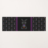 Cute Black Rabbit met Chakra Rainbow Soul Yogamat (Achterkant (horizontaal))