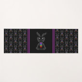 Cute Black Rabbit met Chakra Rainbow Soul Yogamat (Voorkant (horizontaal))