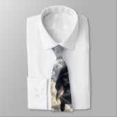 Cute Black Raven in de sneeuwfoto Stropdas (Gebonden)