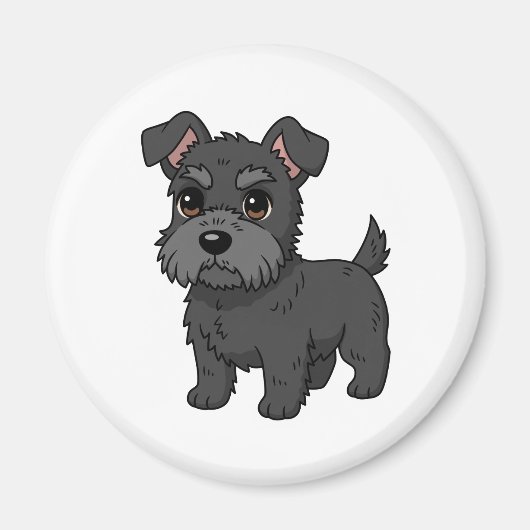 Cute Black Scottish Terrier Dog Magneet (Voorkant)