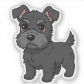 Cute Black Scottish Terrier Dog Sticker (Voorkant)