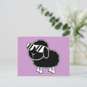 Cute Black Sheep Cartoon Briefkaart (Staand voorkant)