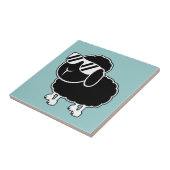 Cute Black Sheep Cartoon Tegeltje (Zijkant)