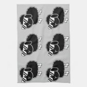 Cute Black Sheep Cartoon Theedoek (Verticaal)