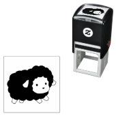 Cute Black Sheep Ewe Zelfinktende Stempel (In situ)