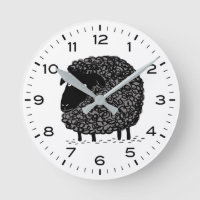 Cute Black Sheep met uren en minuten