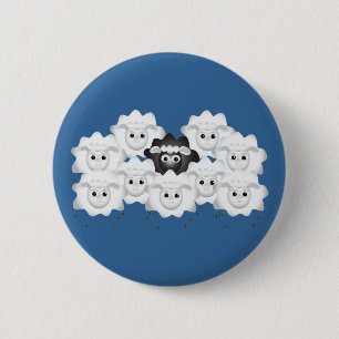 Cute Black Sheep of the Family Ronde Button 5,7 Cm