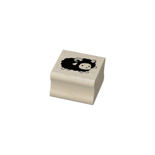 Cute Black Sheep Ram 2 Rubberstempel (Stempel)