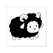 Cute Black Sheep Ram Zelfinktende Stempel (Design)