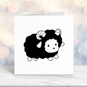 Cute Black Sheep Ram Zelfinktende Stempel