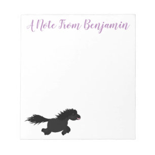 Cute black shetland pony illustration notitieblok
