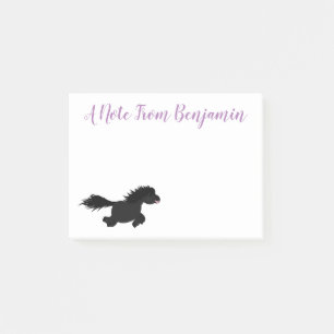 Cute black shetland pony illustration post-it® notes