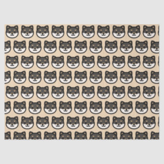 Cute black Shiba Inu Dog Face Tissuepapier