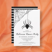 Cute Black Spider Halloween Dinner Party Kaart