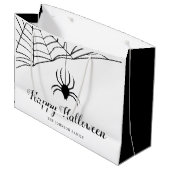 Cute Black Spider Happy Halloween Groot Cadeauzakje (Voorkant Gekanteld)