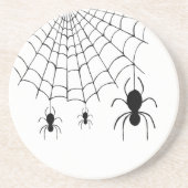 Cute Black Spider Web Halloween Zandsteen Onderzetter (Voorkant)