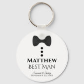 Cute Black Stropdas Tuxedo Best Man Wedding Favor Sleutelhanger (Voorkant)