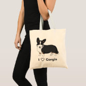 Cute Black Tan Cardigan Welsh Corgi Hondenliefhebb Tote Bag (Voorkant (product))
