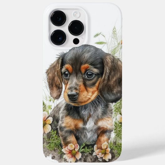 CUTE BLACK TAN DACHSHUND PUPPY DOG Case-Mate iPhone CASE (Achterkant)