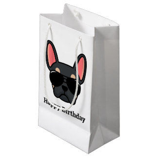 Cute Black Tan French Bulldog Face Small Gift Bag Klein Cadeauzakje
