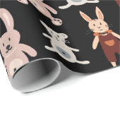 Cute Black Teddy Bear Cat Speelgoed Pattern Cadeaupapier (Rol Hoek)