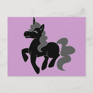 Cute Black Unicorn Briefkaart