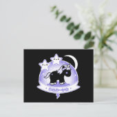 Cute Black Unicorn Briefkaart (Staand voorkant)