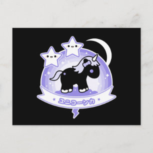 Cute Black Unicorn Briefkaart